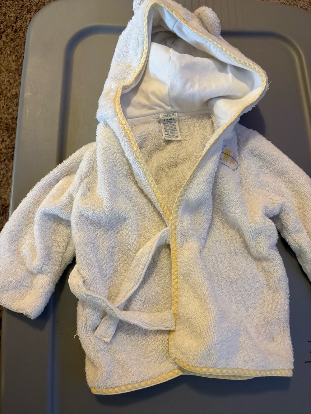 Gymboree Cream & Yellow Hooded Terry Robe